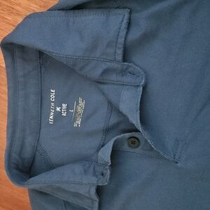 Kenneth Cole Active Golf Polo Steel Blue Men's Large